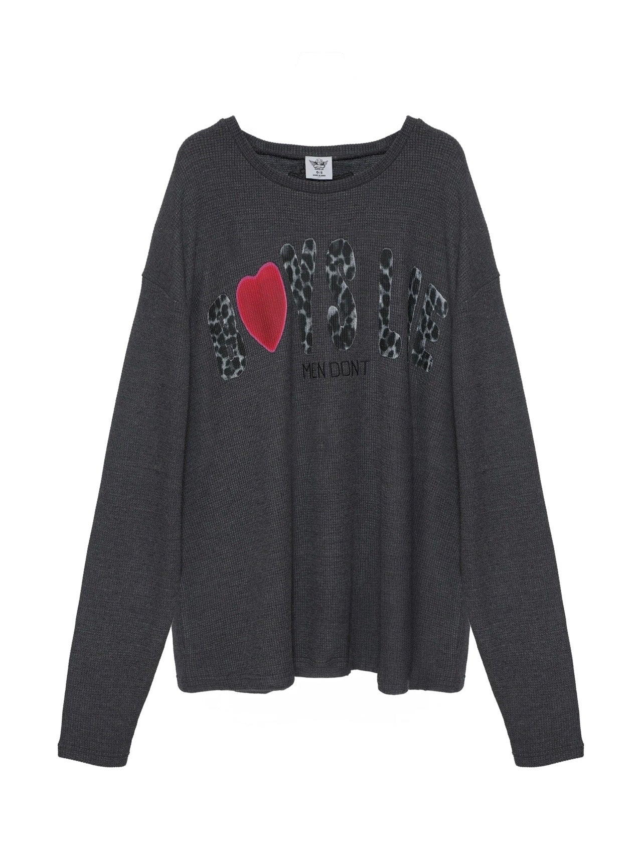 Boys Lie CHARCOAL GREY CAITLYN CODED THERMAL LONG SLEEVE - Image 3
