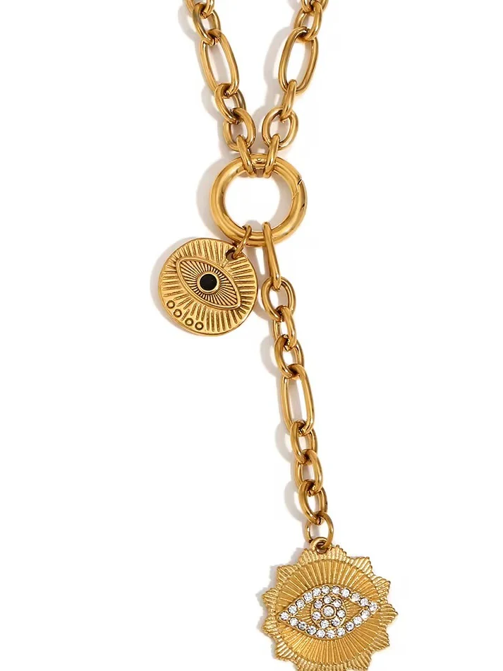 Eva Evil Eye Medallion Necklace - Image 2