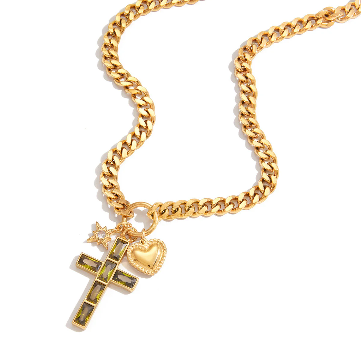 Sacred Spark Multi-Charm Necklace - Water & Tarnish Resistant