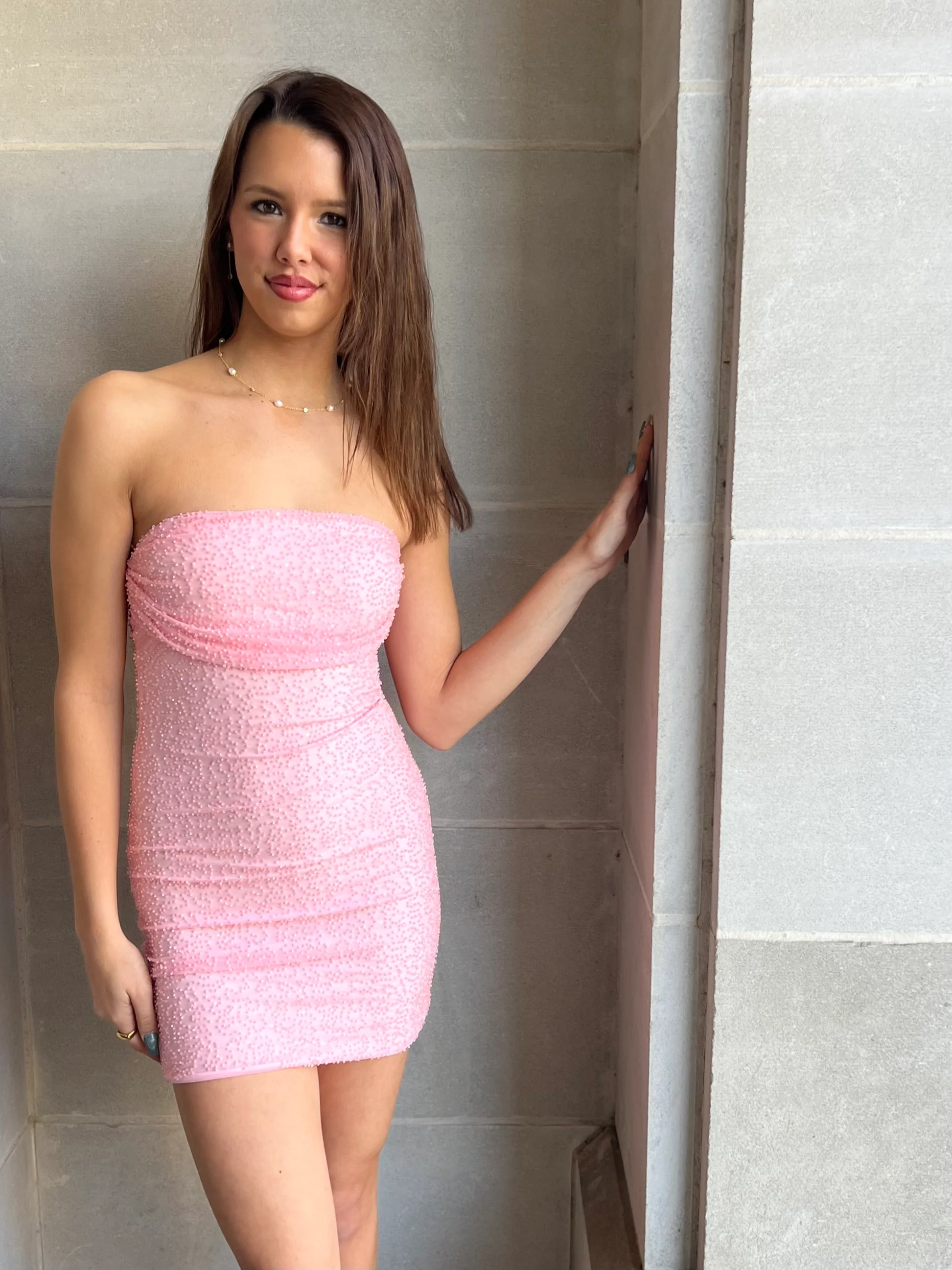 Sophia Sparkle Pink Dress - Image 2