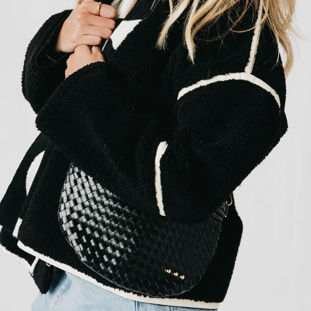 Westlyn Woven Checkered Black Bum Bag - Image 2