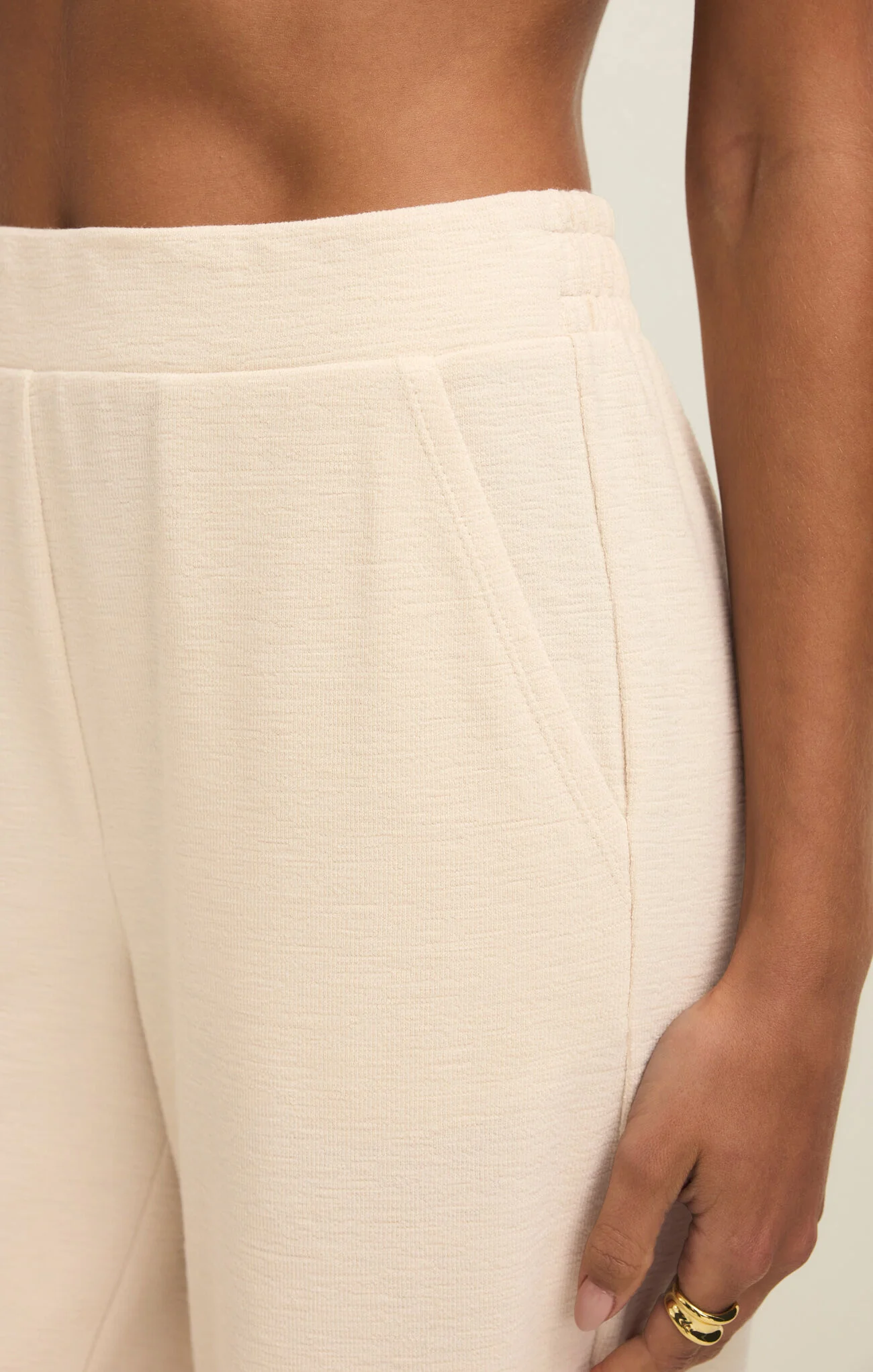 Z Supply Andre Wide Leg Pant Whisper White - Image 4